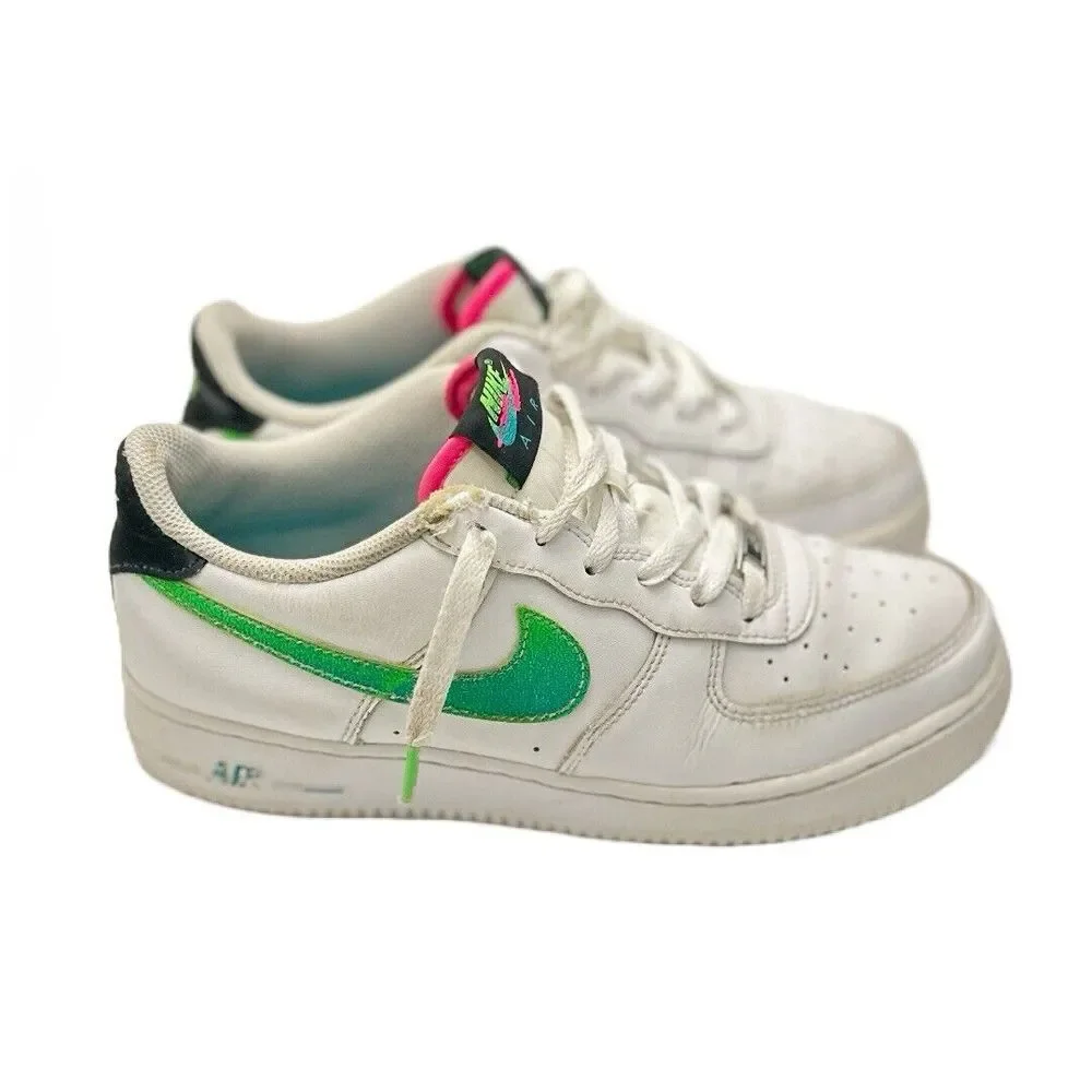 Nike Air Force 1 '07 LV8 White Aquamarine Green Strike DJ5154-100 Size US 7Y‎
